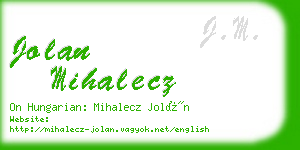 jolan mihalecz business card